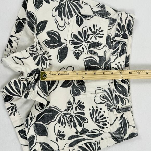 J Crew Womens Tropical Berry Block Print Patch Pocket Denim Short Size 0 Black - Picture 9 of 12